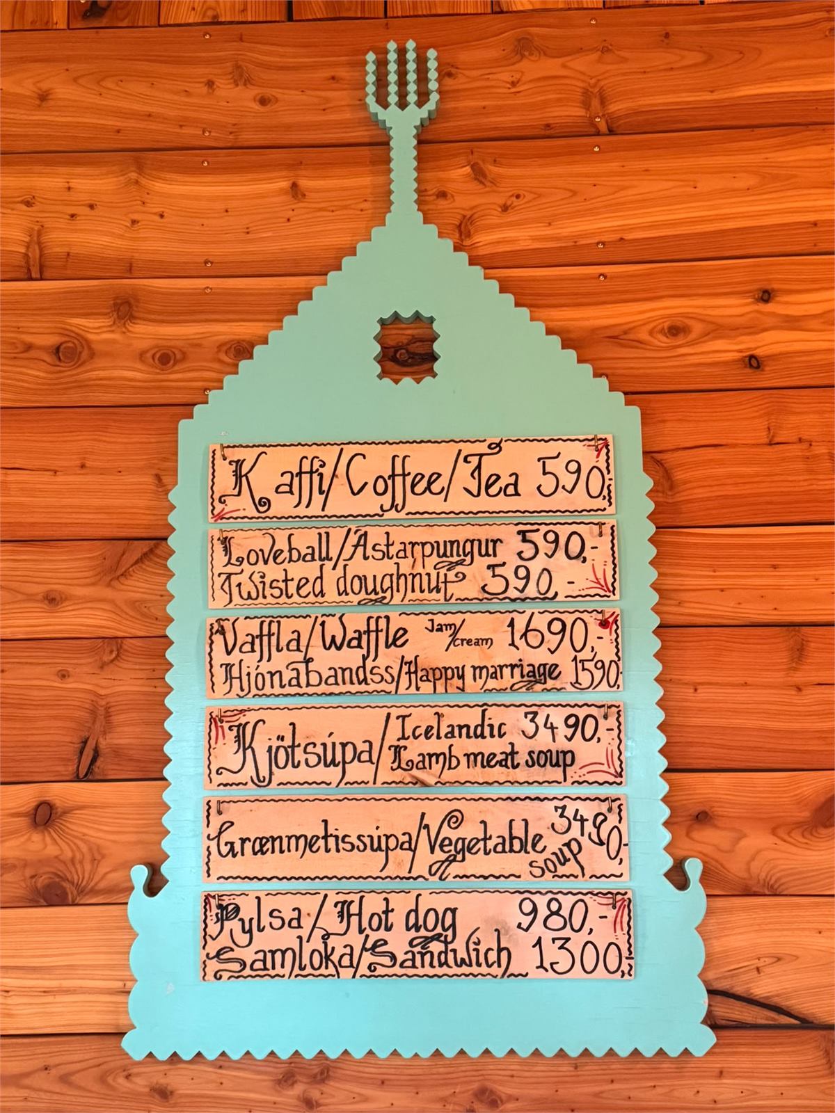 Menu and prices at Beitarhúsið